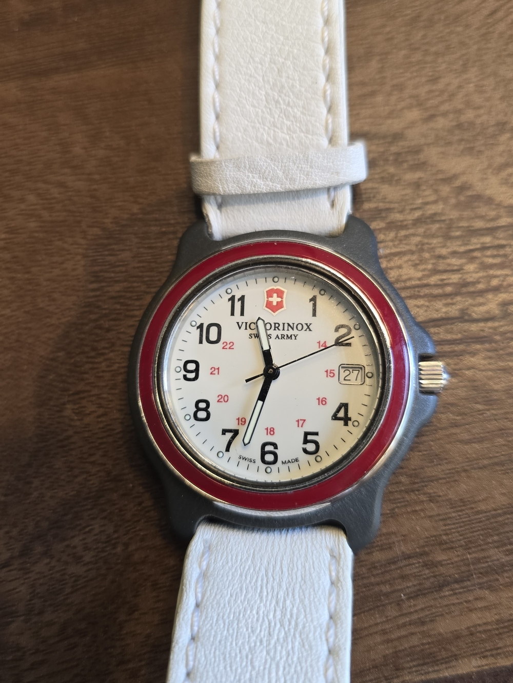 Victorinox Swiss Army White Dial Watch with Red Bezel - Picture 14 of 14